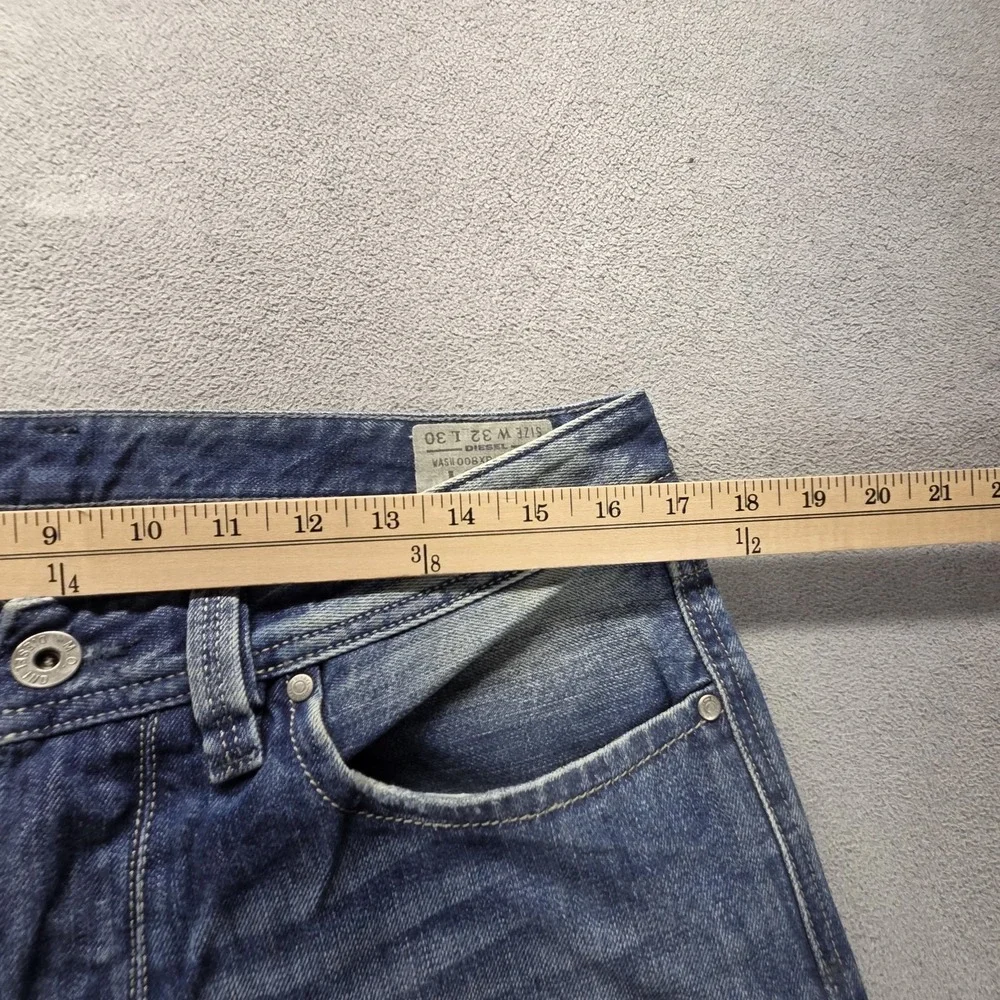 Diesel Jeans Mens 32x30 Blue Larkee Regular Straight Button Fly Distressed 008XR